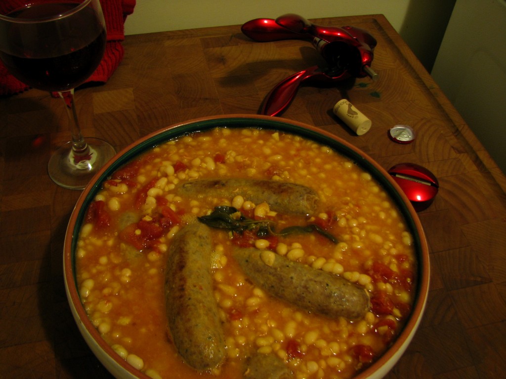 Sausages with White Beans in Tomato Sauce