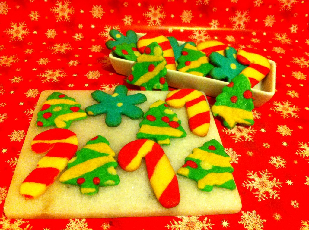Colored Dough Decorative Cookies, Christmas cookies
