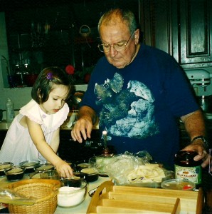 Papa and Sadie cooking