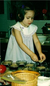 Sadie making pies