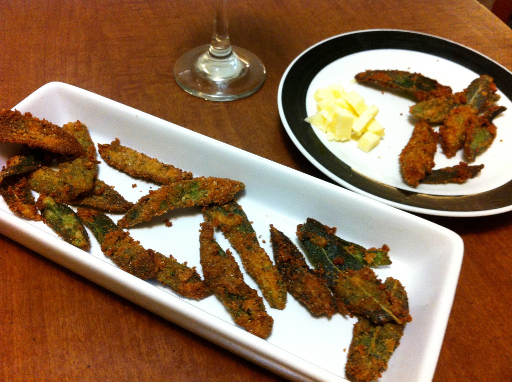 Fried sage Appetizer, sage, fried sage, antipasto, Italian, Italian cuisine, The Silver Spoon,