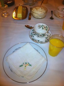 Afternoon tea, table setting, devonshire cream