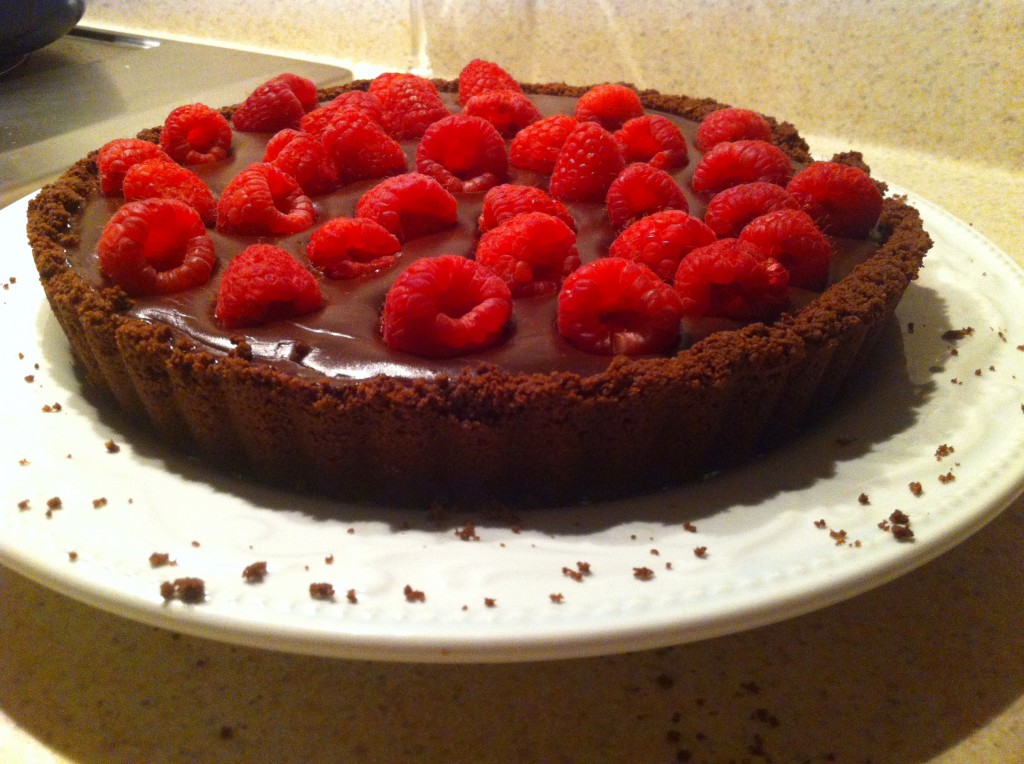 chocolate raspberry tart