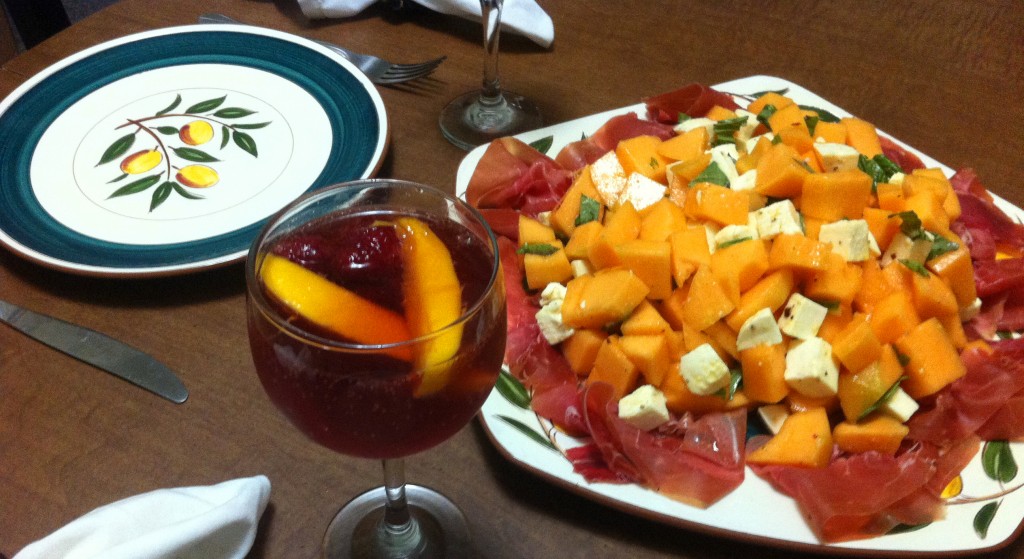 prosciutto mozzarella and cantaloupe salad