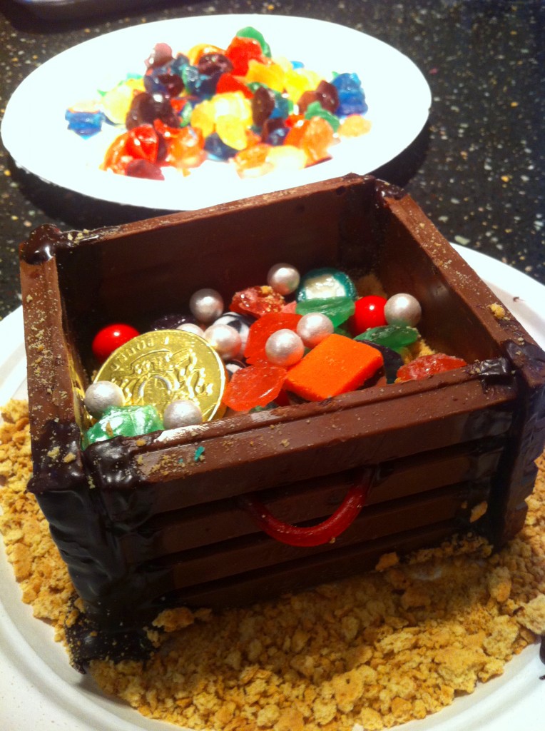 Candy treasure chest with jewels