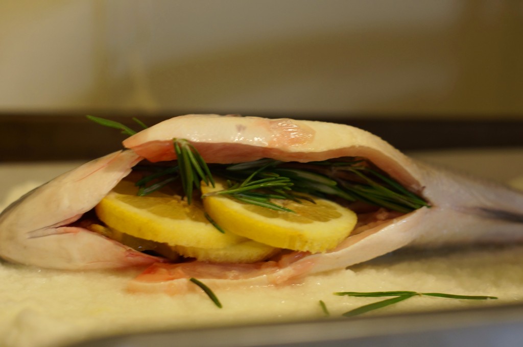 Whole Dorade Stuffed with Lemons and Rosemary