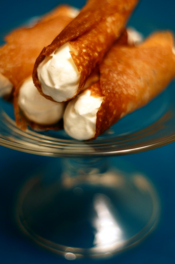 Brandy Snaps with Cream