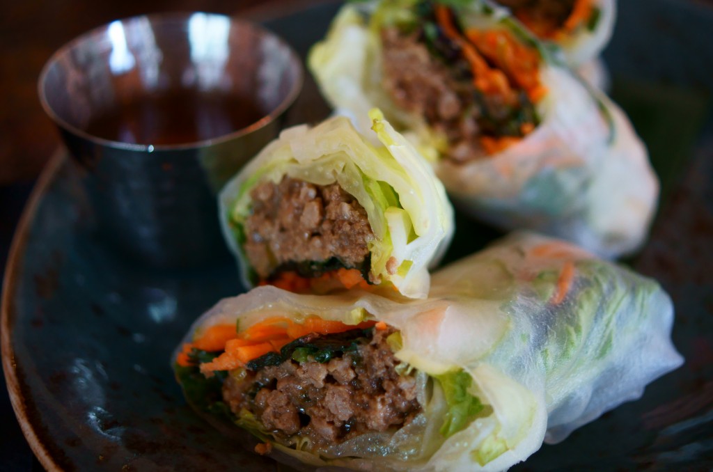 Pork Summer Rolls with a Spicy Dipping Sauce at Khong River House