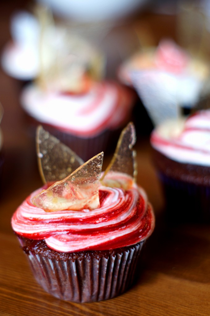 Chocolate Raspberry Glass Cupcake