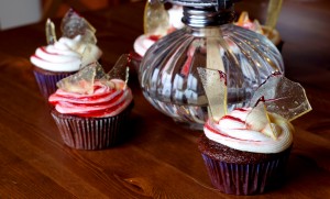Chocolate Raspberry Curd Filled Cupcakes