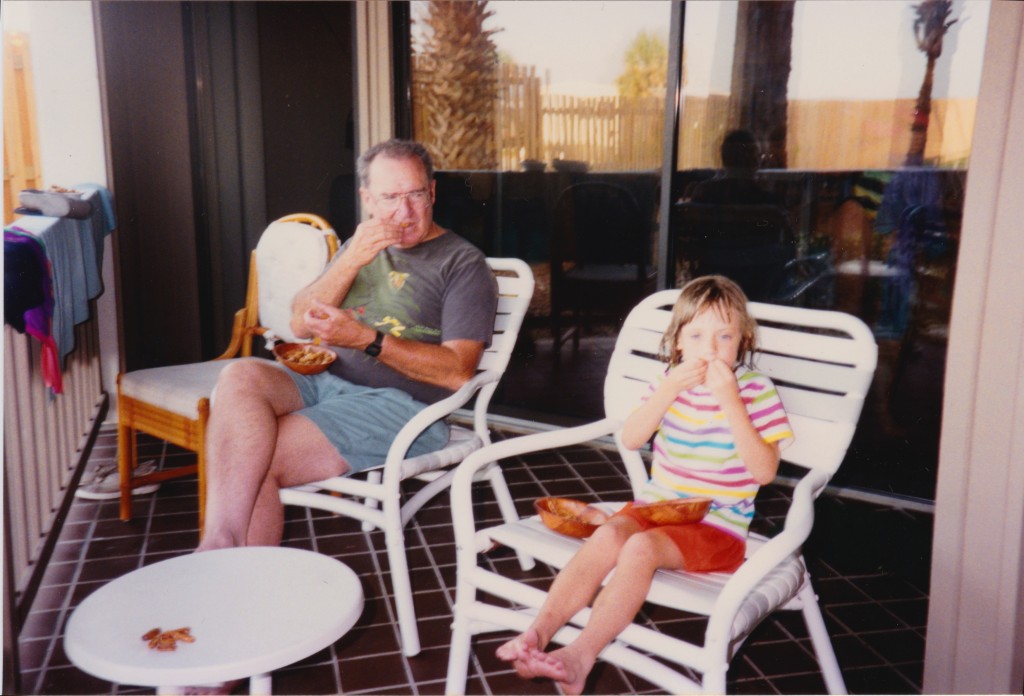 Eating boiled peanuts with my grandfather