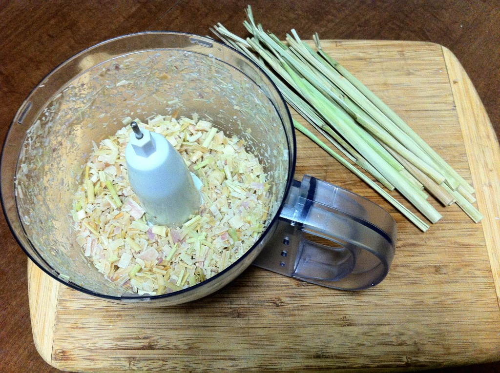 Chopped Lemongrass in Food Processor