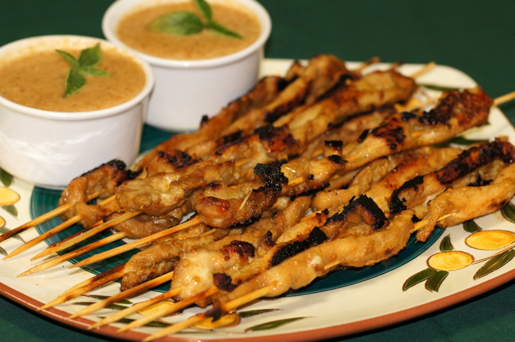 Thai Chicken Satay with Roasted Peanut Sauce