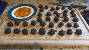 Chocolate Cookie Dough Balls with Halloween Sprinkles