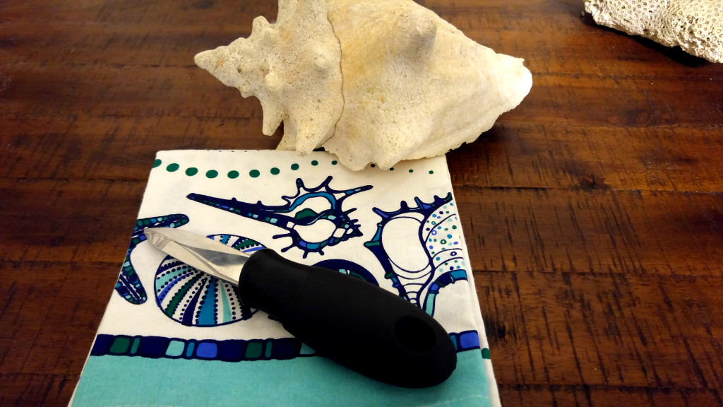 An Oyster Knife with a Conch Shell