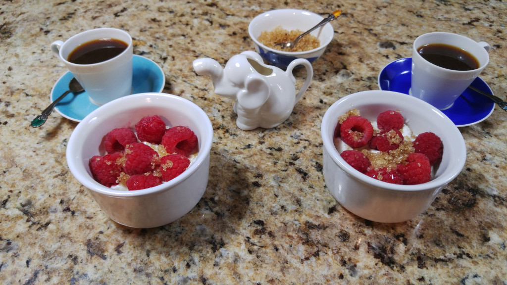 Fromage Blanc with Honey and Raspberries