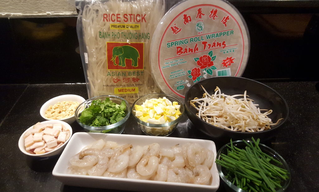 Ingredients for Pad Thai Spring Rolls