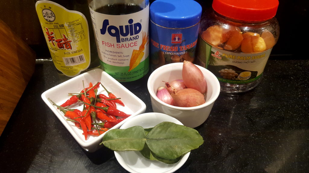 Ingredients for Pad Thai Spring Rolls Tamarind Dipping Sauce