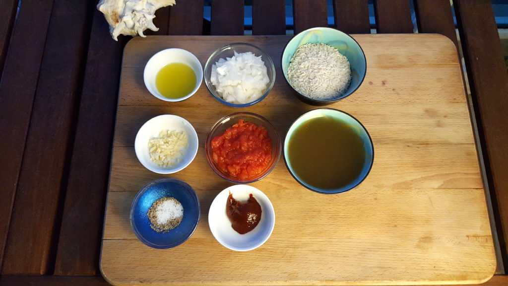 Ingredients for the Mexican-Korean Red Rice