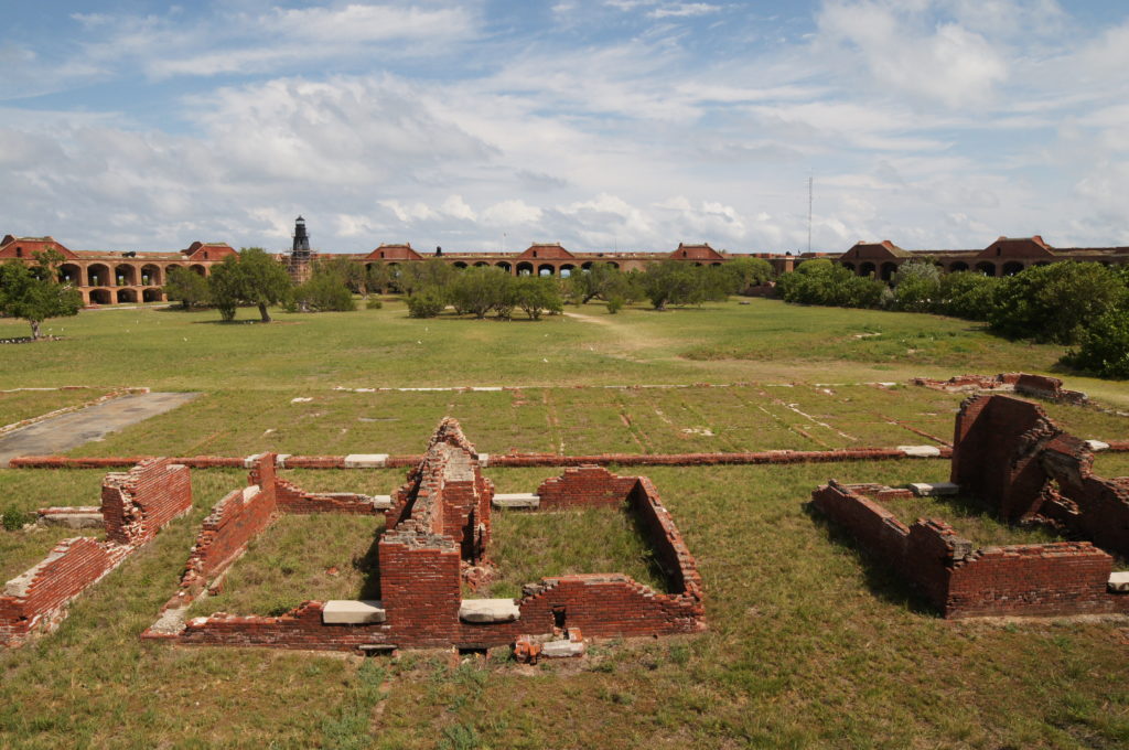 Fort Jefferson Officers’ Quarters, Kitchen Foundations, and Parade Ground