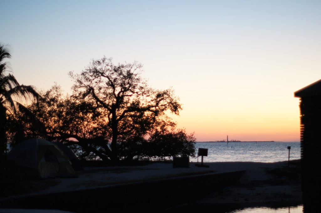 Campground at the Dry Tortugas National Park at Twilight