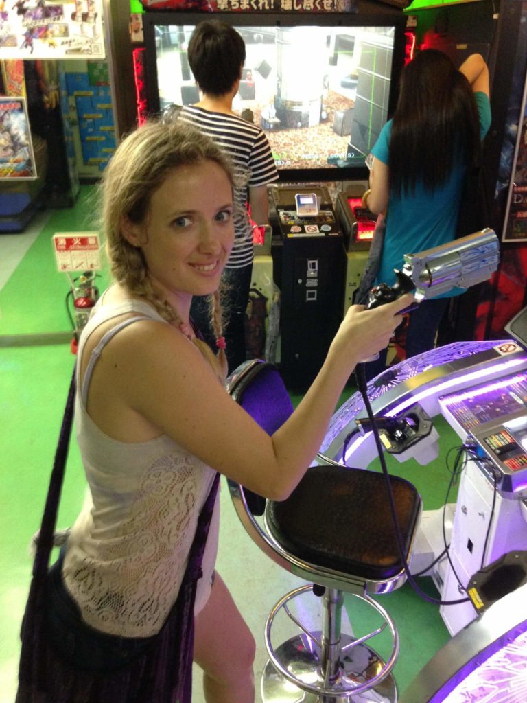 Me Playing Video Games in a Mega Arcade in Akihabara