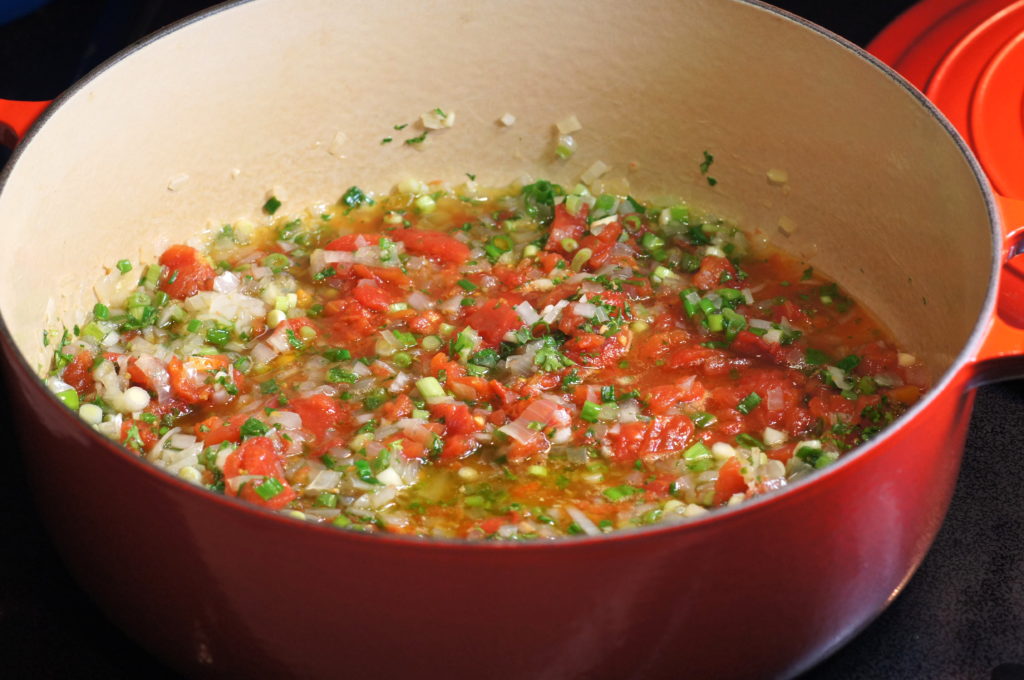 Making the Tomato Sauce for the Baked Prawns 