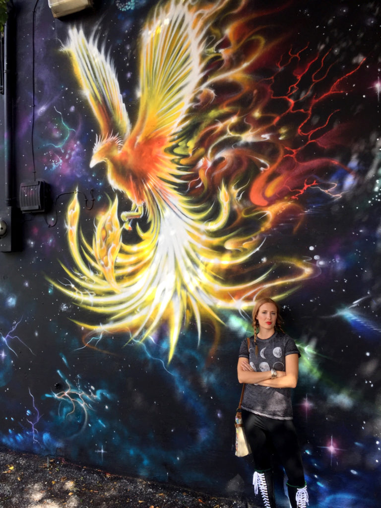 Wynwood Fiery Phoenix Mural by NY Graffiti Artist @nmeoner