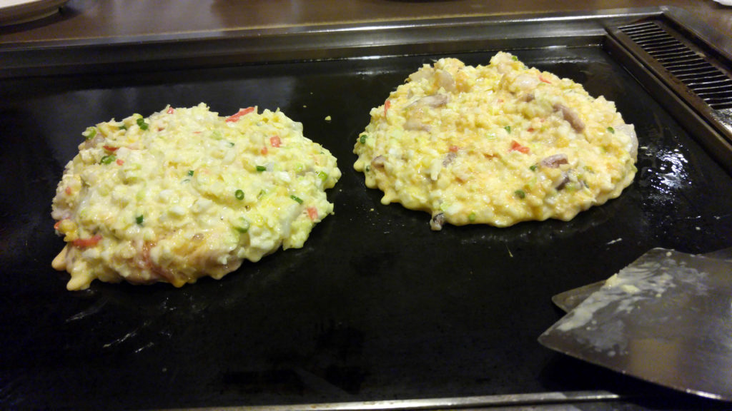 Making Okonomiyaki at Dohtonbori Restaurant in Mie Prefecture