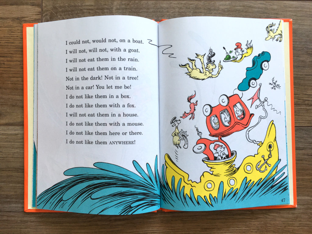 Pages from Green Eggs and Ham by Dr. Seuss