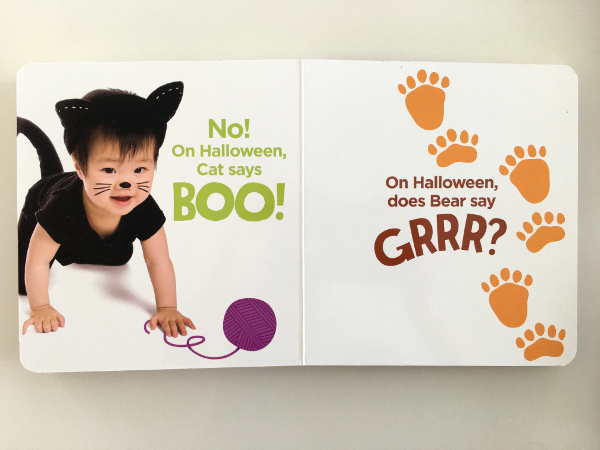 Pages from Who Says Boo? Halloween Baby Book
