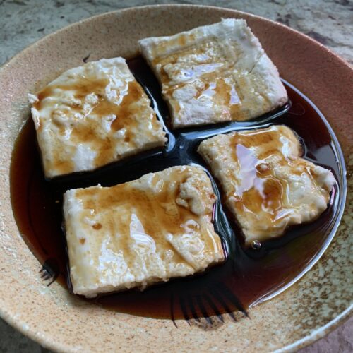 Jimami tofu (peanut tofu) with Sweetened Soy Sauce