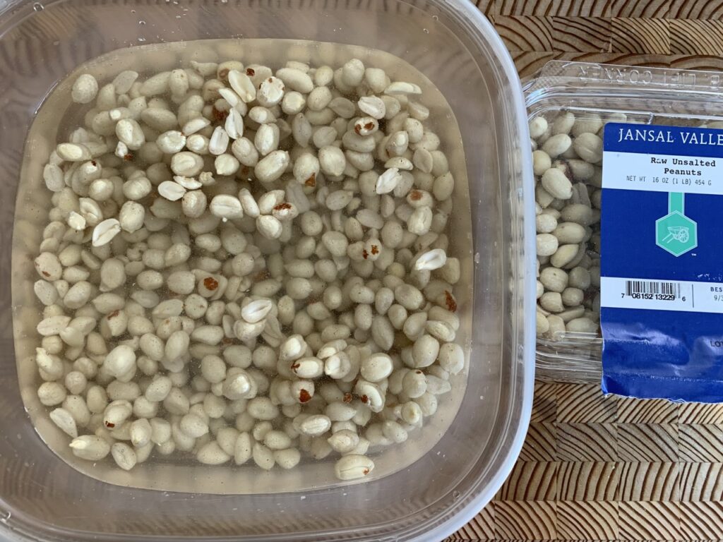 Raw Peanuts Soaking in Water